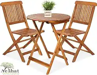 میز صندلی بالکن چوبی